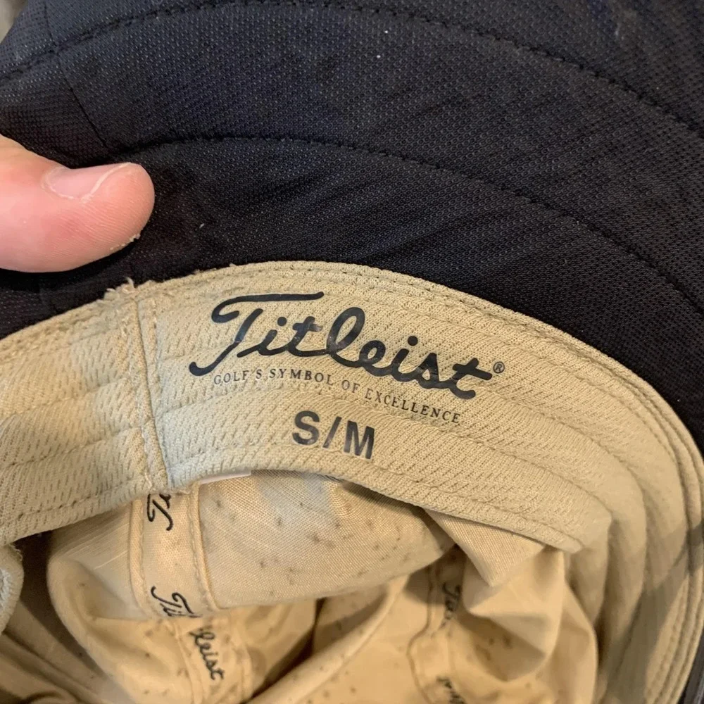 Titleist Hat Boonie Fitted Mens S/M Beige Wide Brim Sun Golf Nylon Summer